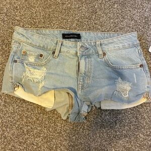 Aeropostale Faded Blue Ripped Jean Shorts